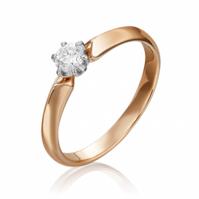 Кольцо из комбинированного золота Platina 01-0990-00-101-1111-30 с бриллиантом 01-0990-00-101-1111-30 фото