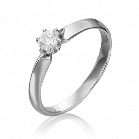 Кольцо из белого золота Platina 01-0991-00-101-1120-30 с бриллиантом 01-0991-00-101-1120-30 фото