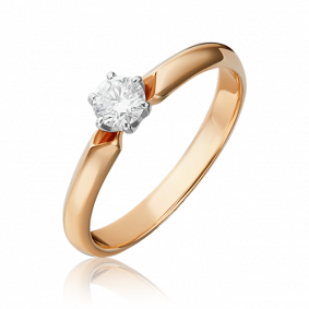 Кольцо из комбинированного золота Platina 01-0992-00-101-1111-30 с бриллиантом 01-0992-00-101-1111-30 фото