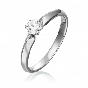 Кольцо из белого золота Platina 01-0993-00-101-1120-30 с бриллиантом 01-0993-00-101-1120-30 фото