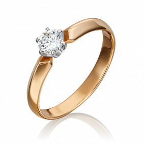 Кольцо из комбинированного золота Platina 01-0998-00-101-1111-30 с бриллиантом 01-0998-00-101-1111-30 фото