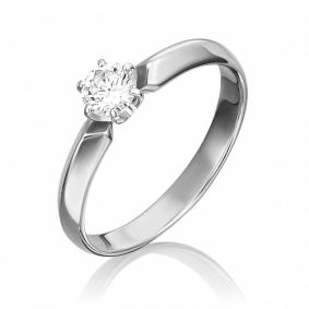 Кольцо из белого золота Platina 01-0999-00-101-1120-30 с бриллиантом 01-0999-00-101-1120-30 фото