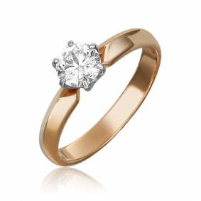 Кольцо из комбинированного золота Platina 01-1002-00-101-1111-30 с бриллиантом 01-1002-00-101-1111-30 фото