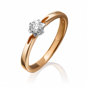 Кольцо из комбинированного золота Platina 01-1010-00-101-1111-30 с бриллиантом 01-1010-00-101-1111-30 фото