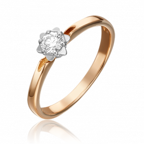 Кольцо из комбинированного золота Platina 01-1012-00-101-1111-30 с бриллиантом 01-1012-00-101-1111-30 фото