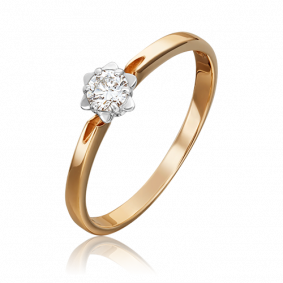 Кольцо из комбинированного золота Platina 01-1014-00-101-1111-30 с бриллиантом 01-1014-00-101-1111-30 фото