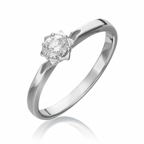 Кольцо из белого золота Platina 01-1017-00-101-1120-30 с бриллиантом 01-1017-00-101-1120-30 фото