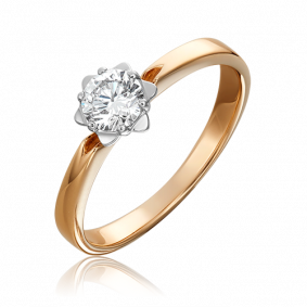 Кольцо из комбинированного золота Platina 01-1022-00-101-1111-30 с бриллиантом 01-1022-00-101-1111-30 фото