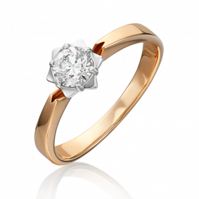 Кольцо из комбинированного золота Platina 01-1024-00-501-1111-38 с фианитом 01-1024-00-501-1111-38 фото