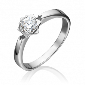 Кольцо из белого золота Platina 01-1025-00-101-1120-30 с бриллиантом 01-1025-00-101-1120-30 фото