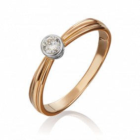 Кольцо из комбинированного золота Platina 01-1038-00-101-1111-30 с бриллиантом 01-1038-00-101-1111-30 фото