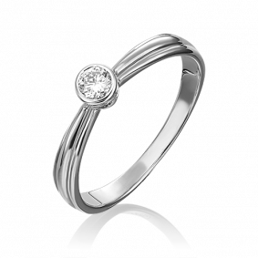 Кольцо из белого золота Platina 01-1039-00-101-1120-30 с бриллиантом 01-1039-00-101-1120-30 фото