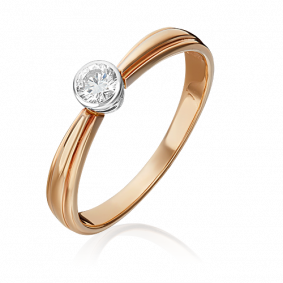 Кольцо из комбинированного золота Platina 01-1040-00-101-1111-30 с бриллиантом 01-1040-00-101-1111-30 фото