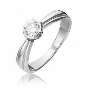 Кольцо из белого золота Platina 01-1047-00-101-1120-30 с бриллиантом 01-1047-00-101-1120-30 фото