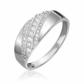 Кольцо из белого золота Platina 01-1073-00-101-1120-30 с бриллиантом 01-1073-00-101-1120-30 фото