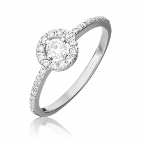 Кольцо из белого золота Platina 01-1077-00-101-1120-30 с бриллиантом 01-1077-00-101-1120-30 фото