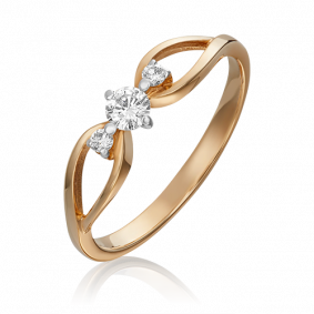 Золотое кольцо Platina 01-1078-00-101-1110-30 с бриллиантом 01-1078-00-101-1110-30 фото