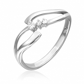 Кольцо из белого золота Platina 01-1097-00-101-1120-30 с бриллиантом 01-1097-00-101-1120-30 фото