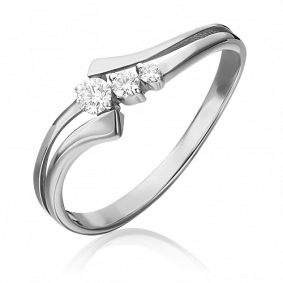 Кольцо из белого золота Platina 01-1099-00-101-1120-30 с бриллиантом 01-1099-00-101-1120-30 фото