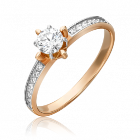 Кольцо из комбинированного золота Platina 01-1100-00-501-1111-38 с фианитом 01-1100-00-501-1111-38 фото