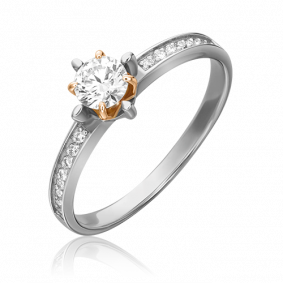 Кольцо из комбинированного золота Platina 01-1101-00-501-1111-38 с фианитом 01-1101-00-501-1111-38 фото