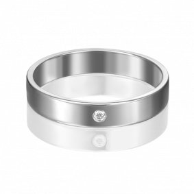 Обручальное кольцо из белого золота Platina с бриллиантом 01-1128-00-101-1120-30 01-1128-00-101-1120-30 фото