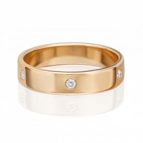 Золотое обручальное кольцо Platina с бриллиантом 01-1129-00-101-1110-30 01-1129-00-101-1110-30 фото