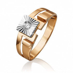 Кольцо из комбинированного золота Platina 01-1141-00-401-1111-05 с фианитом 01-1141-00-401-1111-05 фото