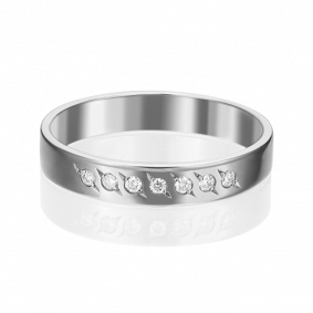 Обручальное кольцо из белого золота Platina с бриллиантом 01-1142-00-101-1120-30 01-1142-00-101-1120-30 фото