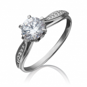 Кольцо из белого золота Platina 01-1144-00-501-1120-38 с фианитом 01-1144-00-501-1120-38 фото