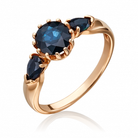 Золотое кольцо Platina 01-1145-00-102-1110-30 с сапфиром 01-1145-00-102-1110-30 фото