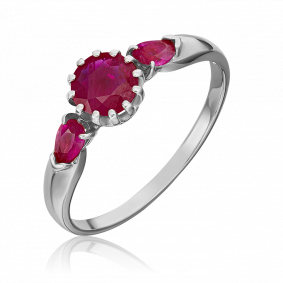 Кольцо из белого золота Platina 01-1146-00-104-1120-30 с рубином 01-1146-00-104-1120-30 фото