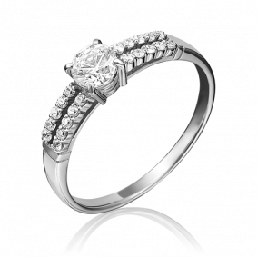 Кольцо из белого золота Platina 01-1150-00-501-1120-38 с фианитом 01-1150-00-501-1120-38 фото