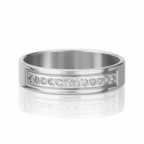 Обручальное кольцо из белого золота Platina с бриллиантом 01-1158-00-101-1120-30 01-1158-00-101-1120-30 фото