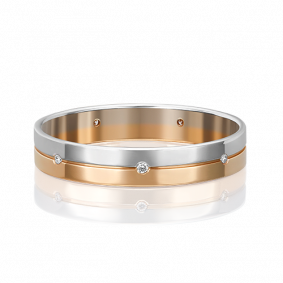 Обручальное кольцо из комбинированного золота Platina с бриллиантом 01-1168-00-101-1111-30 01-1168-00-101-1111-30 фото