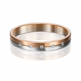 Обручальное кольцо из комбинированного золота Platina с бриллиантом 01-1169-00-101-1111-30 01-1169-00-101-1111-30 фото