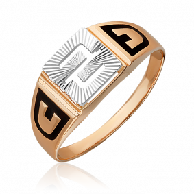 Кольцо из комбинированного золота Platina 01-1170-00-000-1111-25 с эмалью 01-1170-00-000-1111-25 фото