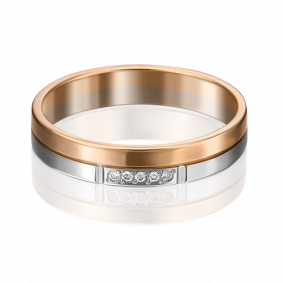 Обручальное кольцо из комбинированного золота Platina с бриллиантом 01-1170-00-101-1111-30 01-1170-00-101-1111-30 фото