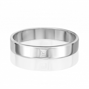 Обручальное кольцо из белого золота Platina с бриллиантом 01-1179-00-101-1120-30 01-1179-00-101-1120-30 фото