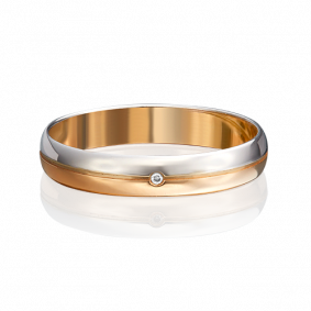 Обручальное кольцо из комбинированного золота Platina с бриллиантом 01-1230-00-101-1111-30 01-1230-00-101-1111-30 фото