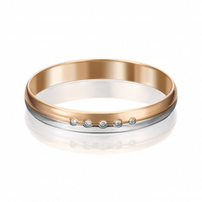 Обручальное кольцо из комбинированного золота Platina с бриллиантом 01-1232-00-101-1111-30 01-1232-00-101-1111-30 фото