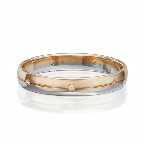 Обручальное кольцо из комбинированного золота Platina с бриллиантом 01-1233-00-101-1111-30 01-1233-00-101-1111-30 фото