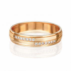 Золотое обручальное кольцо Platina с бриллантом 01-1241-00-101-1110-30 01-1241-00-101-1110-30 фото