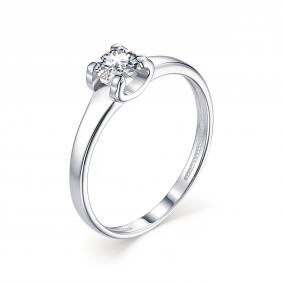 Серебряное кольцо АЛЬКОР 01-1253/00КЦ-00 с фианитом 01-1253/00КЦ-00 фото