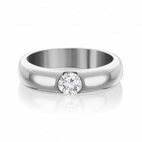 Обручальное кольцо из белого золота Platina с бриллиантом 01-1262-00-101-1120-30 01-1262-00-101-1120-30 фото