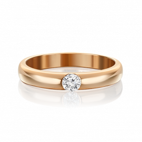 Золотое обручальное кольцо Platina с бриллиантом 01-1263-00-101-1110-30 01-1263-00-101-1110-30 фото