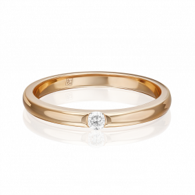 Золотое обручальное кольцо Platina с бриллиантом 01-1265-00-101-1110-30 01-1265-00-101-1110-30 фото