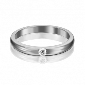 Обручальное кольцо из белого золота Platina с бриллиантом 01-1266-00-101-1120-30 01-1266-00-101-1120-30 фото