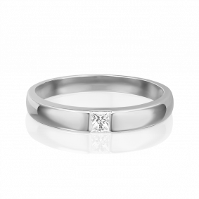Обручальное кольцо из белого золота Platina с бриллиантом 01-1272-00-101-1120-30 01-1272-00-101-1120-30 фото