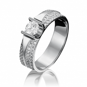 Кольцо из белого золота Platina 01-1275-00-502-1120-38 с фианитом 01-1275-00-502-1120-38 фото